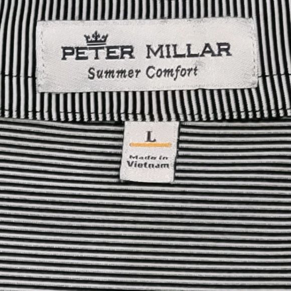 Peter Millar Black and White Polo Shirt OU - Picture 11 of 14